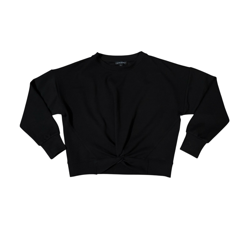 Cynthia rowley black knot twist front cropped sweatshirt